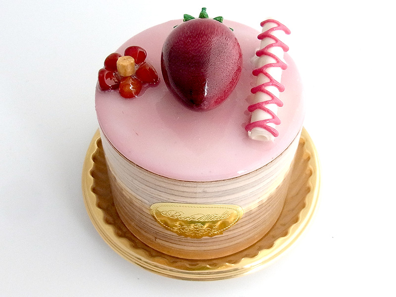 ma721　小春日和にいちご（丸）ケーキオルゴール
