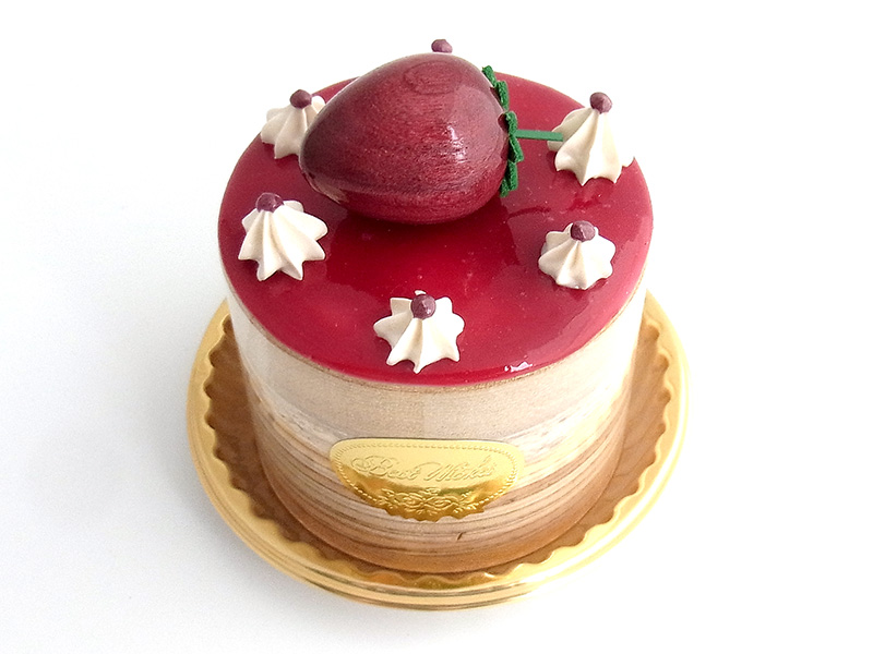 ma722　ベリーゼリーとホイップにいちご（丸）ケーキオルゴール