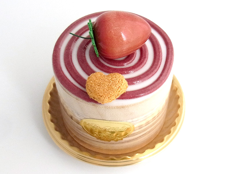 ma724　うずまきケーキにいちご（丸）ケーキオルゴール