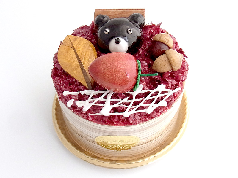 de286　森のくまさんといちご（3号ホール）ケーキオルゴール