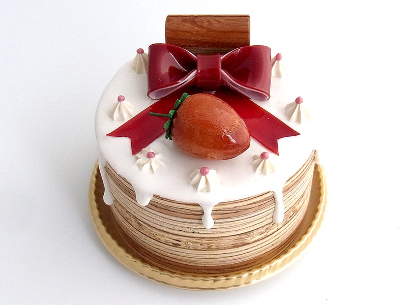 de287　レッドリボンにいちご（3号ホール）ケーキオルゴール