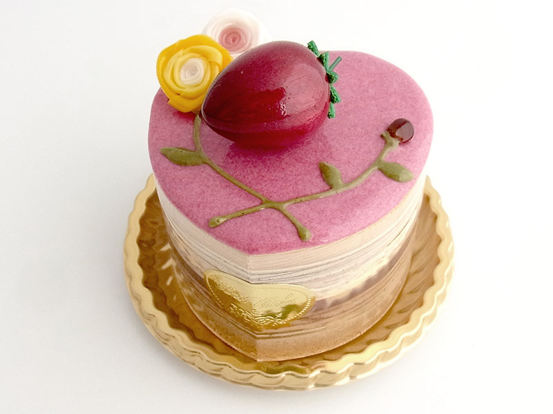 ha248　薔薇園にいちご（ハート）ケーキオルゴール