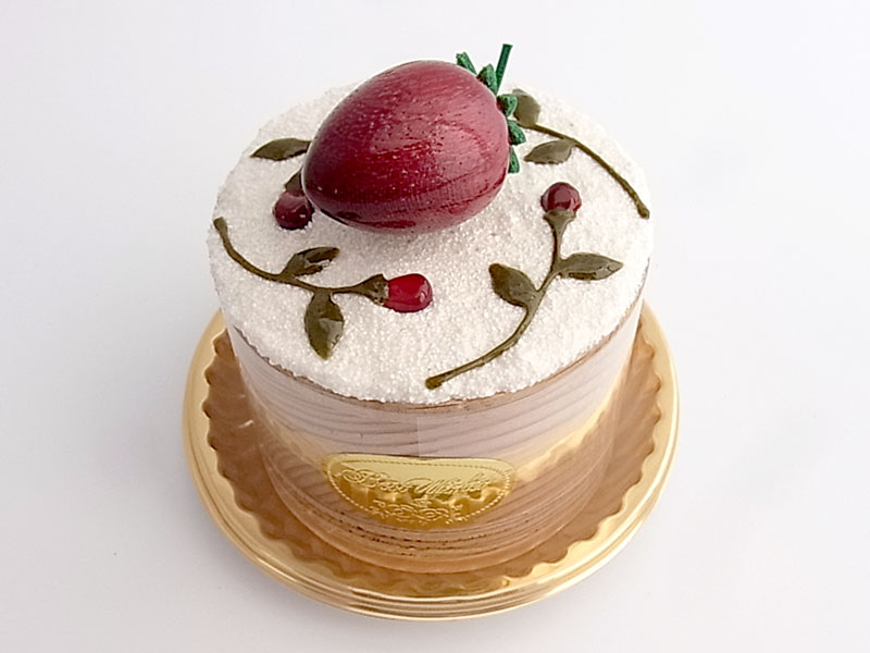 ma685　つぼみにいちご（丸）ケーキオルゴール