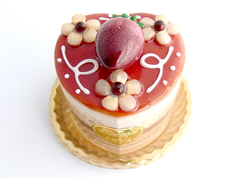 ha249　とうもろこしの花にいちご（ハート）ケーキオルゴール