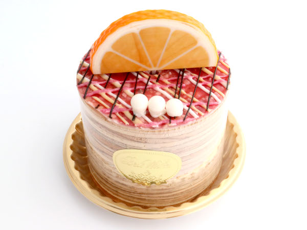 【残り1点】ma618　パッションオレンジ（丸）ケーキオルゴール