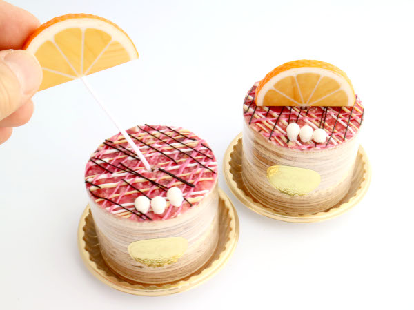 ma618　夏のパッションオレンジ（丸）ケーキオルゴール
