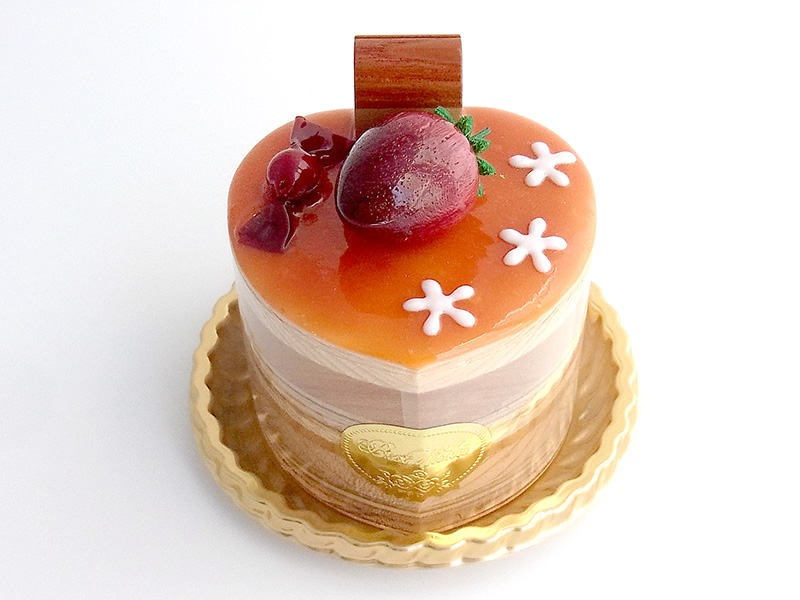 ha252　カード立て付きキャンディにいちご（ハート）ケーキオルゴール