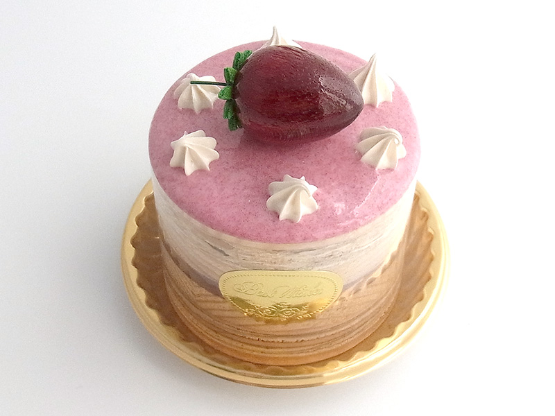 ma701　ホイップクリームにいちご（丸）ケーキオルゴール