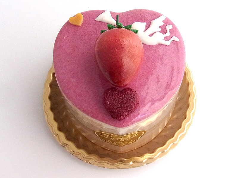 ha257　天使にいちご（ハート）ケーキオルゴール