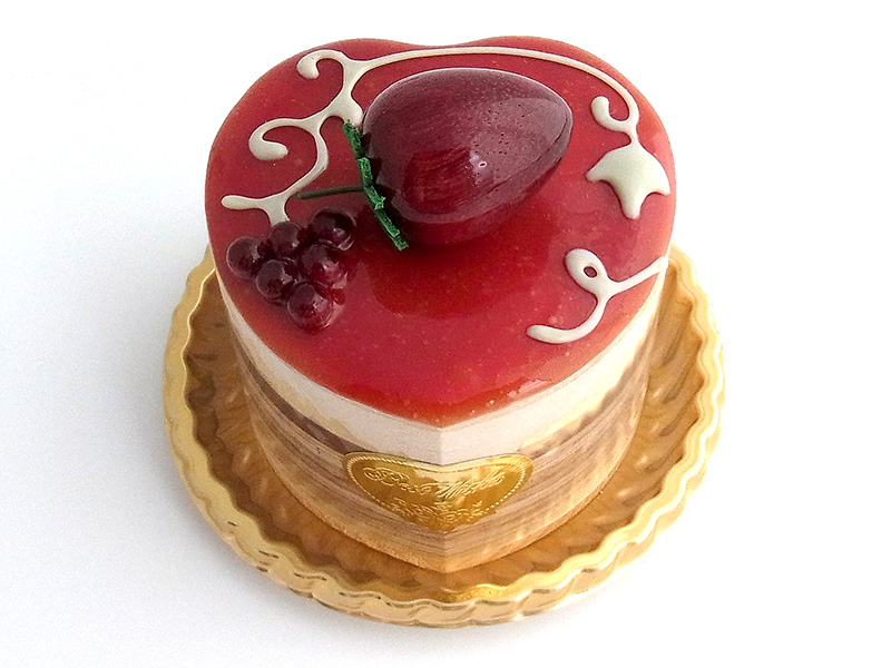 ha258　葡萄にいちご（ハート）ケーキオルゴール