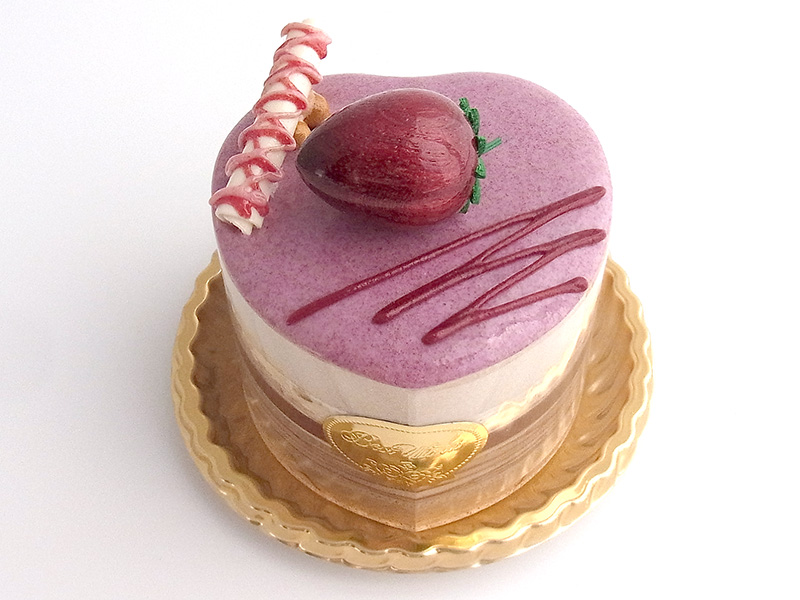 ha259　チョコロールにいちご（ハート）ケーキオルゴール