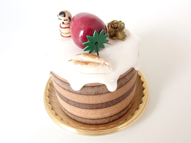 【残り数点】ma542　宮城名物ぜんぶ乗せ（丸）ケーキオルゴール