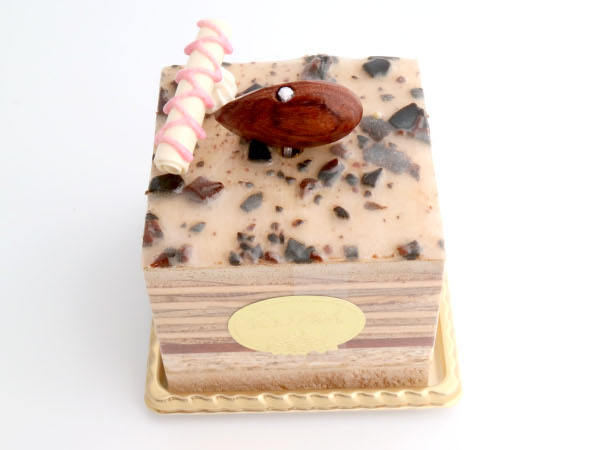 se244　ロックチョコにアーモンド（正方形）ケーキオルゴール