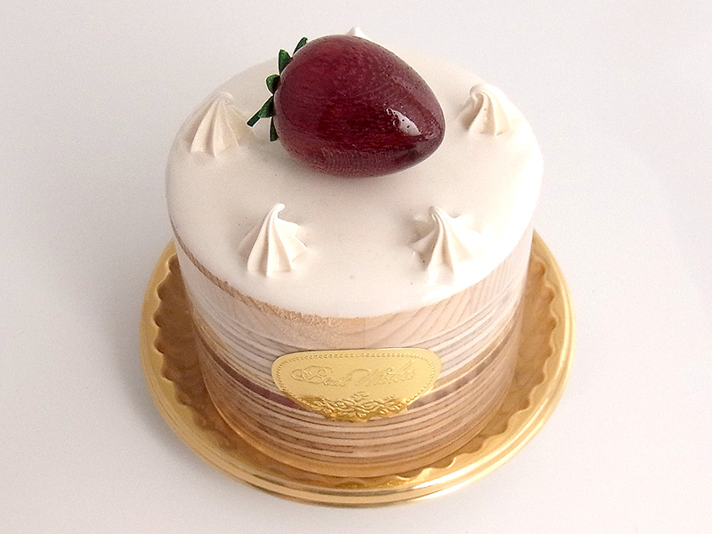 ma706　ホイップクリームにいちご（丸）ケーキオルゴール