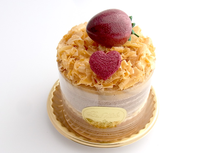 ma674　削りチョコにいちご（丸）ケーキオルゴール