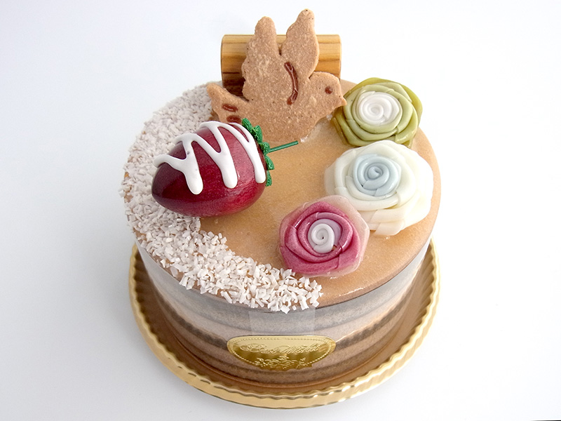 de248　鳥と薔薇にいちご（3号ホール）ケーキオルゴール