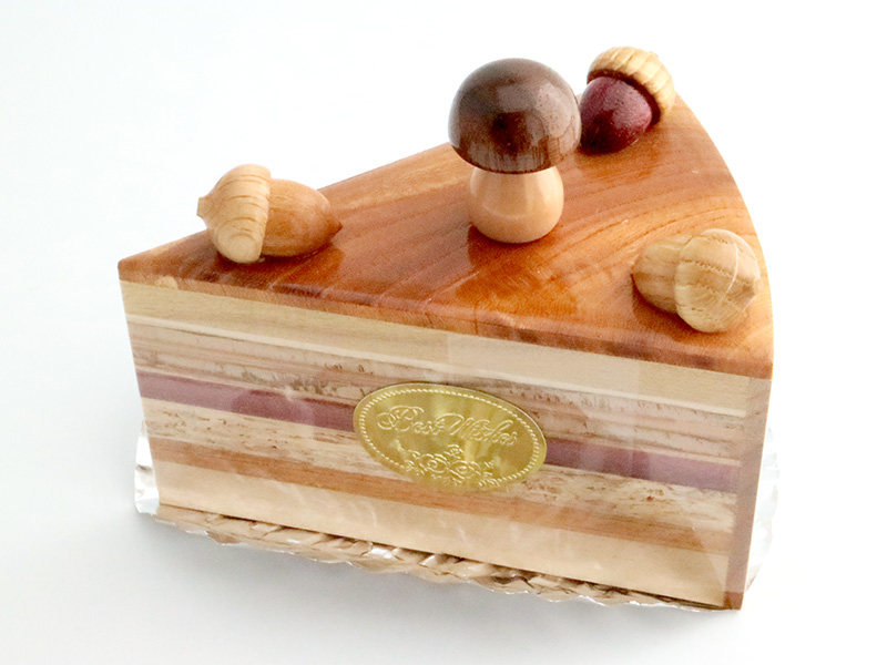 sa119　木地にどんぐりときのこケーキオルゴール