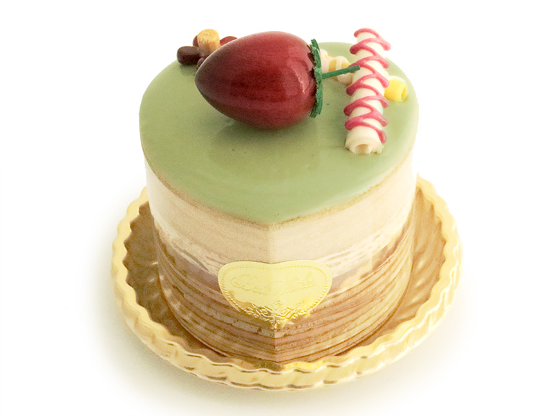 ha272　チョコロールにいちご（ハート）ケーキオルゴール