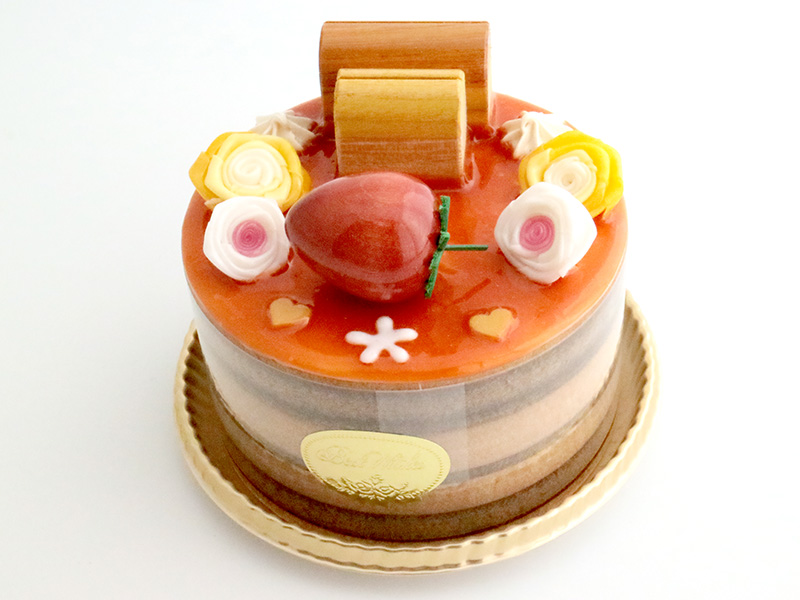 de273　２連カード立てにいちご（3号ホール）ケーキオルゴール