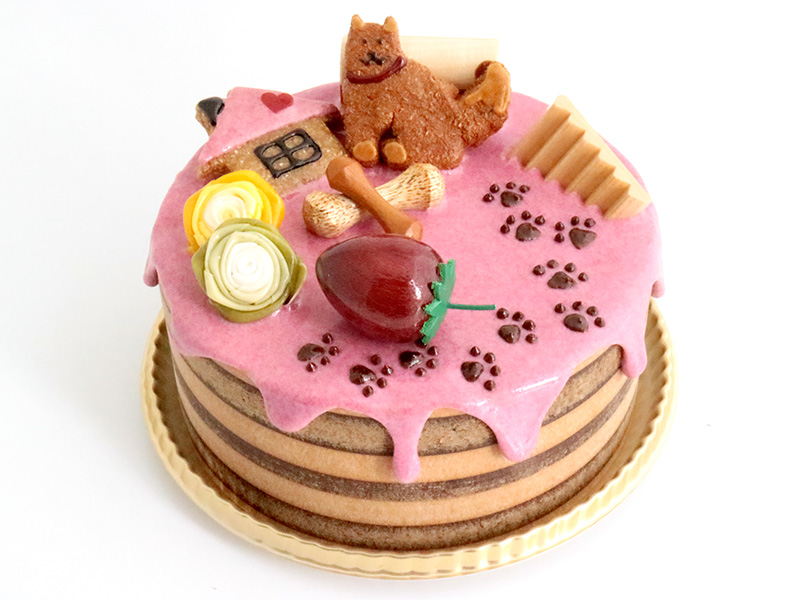 dd058　犬といちご（4号ホール）ケーキオルゴール