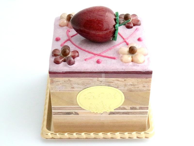 【1点限定】se287　花畑にいちご（正方形）ケーキオルゴール