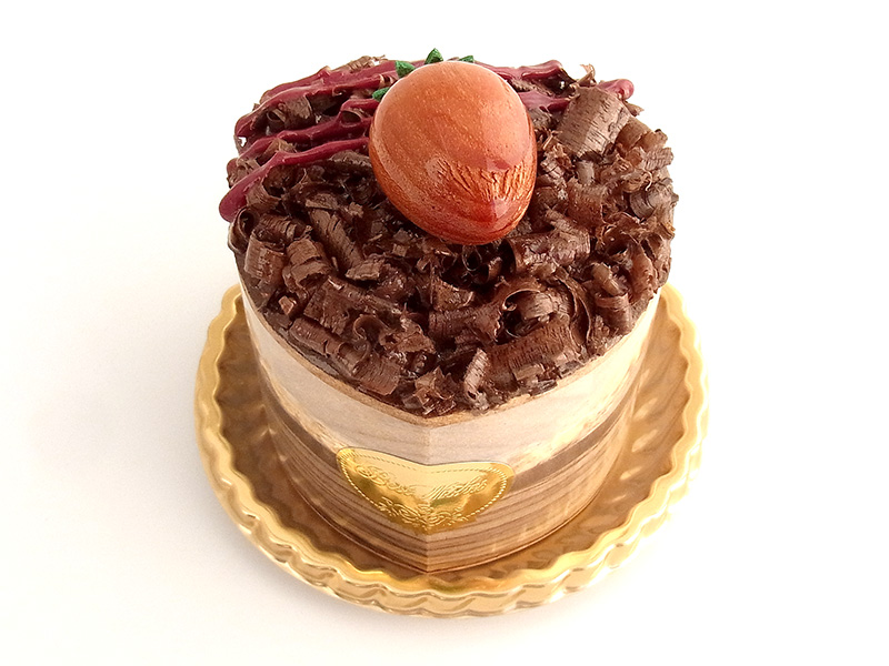 ha262　削りチョコにいちご（ハート）ケーキオルゴール